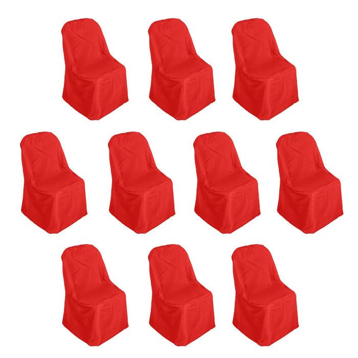 Set of 10 red chair covers for events or home use
