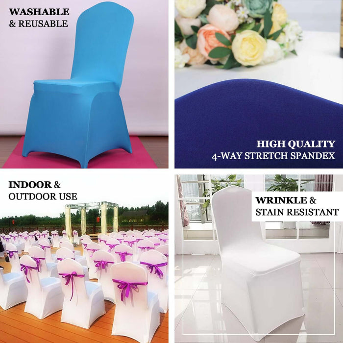 High-quality stretch spandex chair cover for indoor and outdoor use.