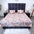 The Jaipuri pure cotton bed sheet Jaipur with floral design on a stylish bed setup