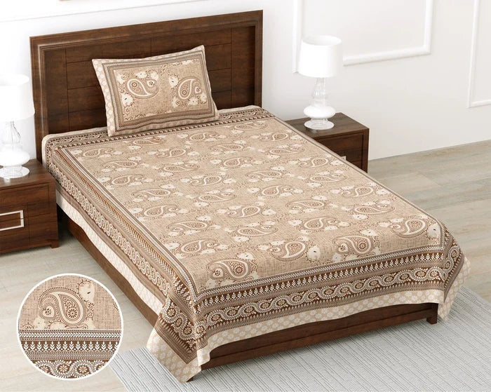100% Pure Cotton | Single Bed | Bed Sheet - Diya