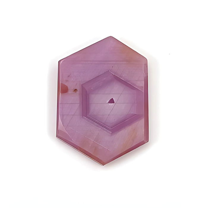 ruby hexagon shape flat slices