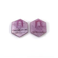 pink sapphire hexagon shape flat slices