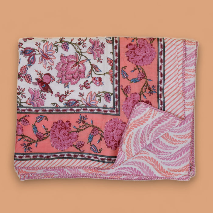 Double Bed Pure Mulmul Cotton Dohar - Dahlia - Tarvik