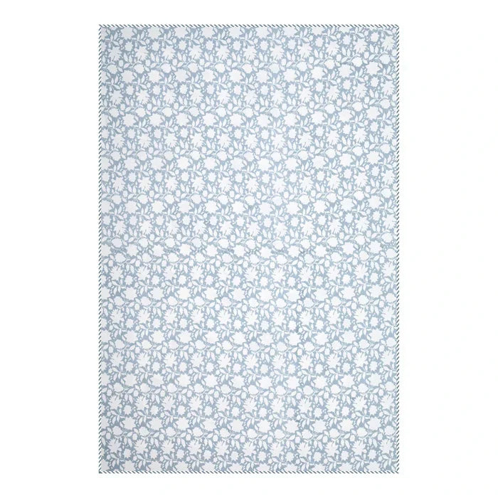 All Season Jaipuri Blanket | 100% Cotton | Block Print | Single Bed  – Blue Floral Buta (63X90 Inches)