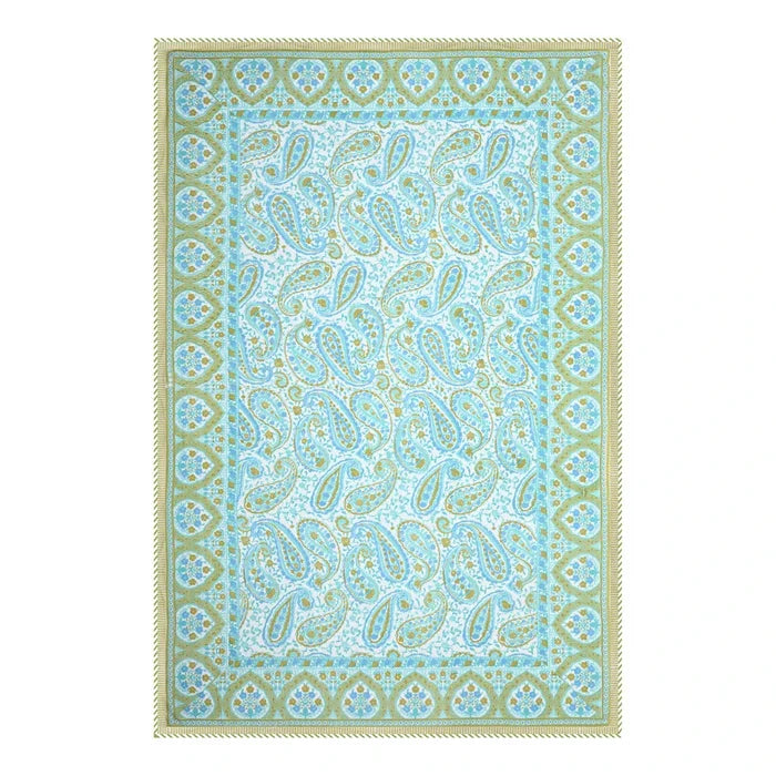All Season Jaipuri Blanket | 100% Cotton | Block Print | Single Bed  –  Mughal Jaal Yellow (63X90 Inches)