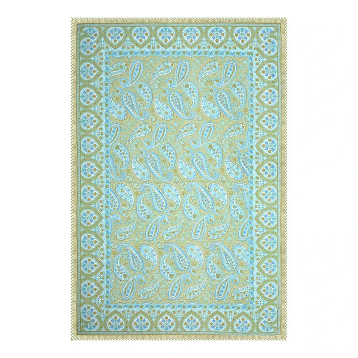 All Season Jaipuri Blanket | 100% Cotton | Block Print | Single Bed  –  Mughal Jaal Yellow (63X90 Inches)