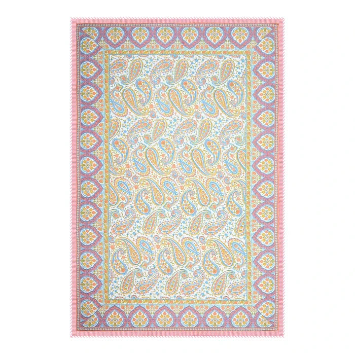 All Season Jaipuri Blanket | 100% Cotton | Block Print | Single Bed  –  Pink Mughal Jaal (63X90 Inches)