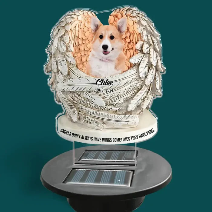 Angels Don't Always Have Wings - Personalized Solar Light, Memorial Gift For Loss Of Pet - SL142