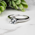 Aquamarine Ring 6mm Size 7 - InnerVision Crystals