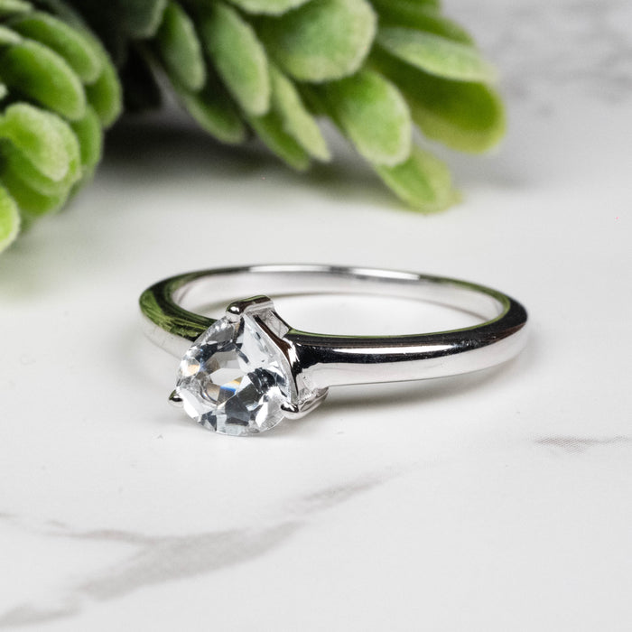 Aquamarine Ring 6mm Size 7 - InnerVision Crystals