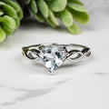 Aquamarine Ring 7.5mm Size 7 - InnerVision Crystals