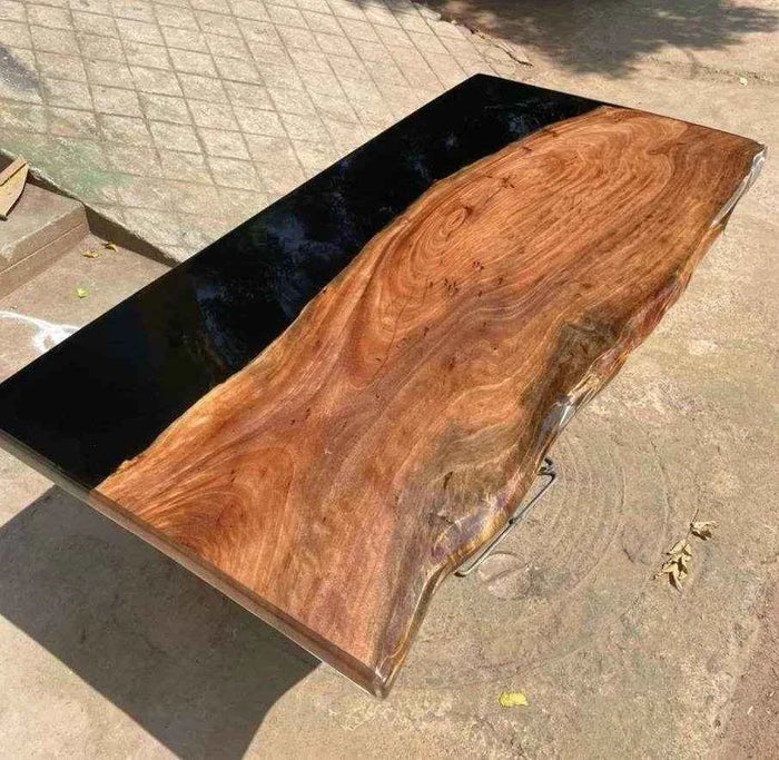 ArtEdge Matt Black Resin Dining table with legs - Pacific Resin Art