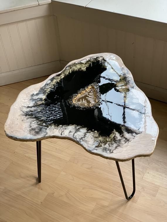 Azure Tide Resin Coffee Table with legs - Pacific Resin Art