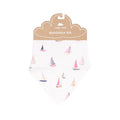 Bandana Bib - Sailboats Pink