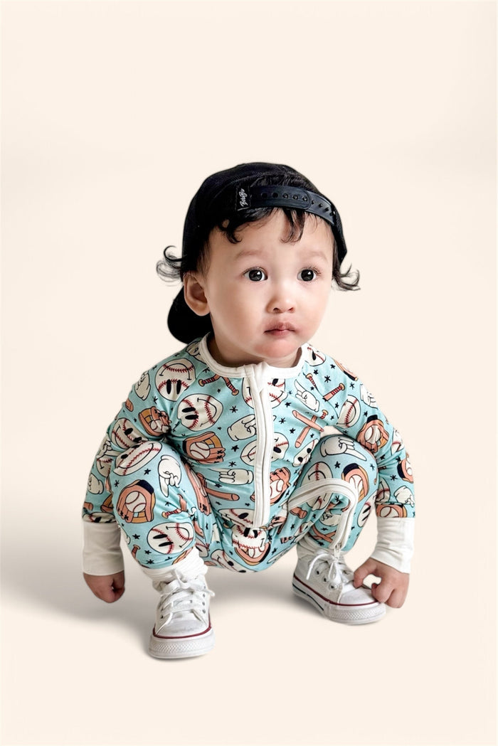 BASEBALL SMILEY DREAM ROMPER
