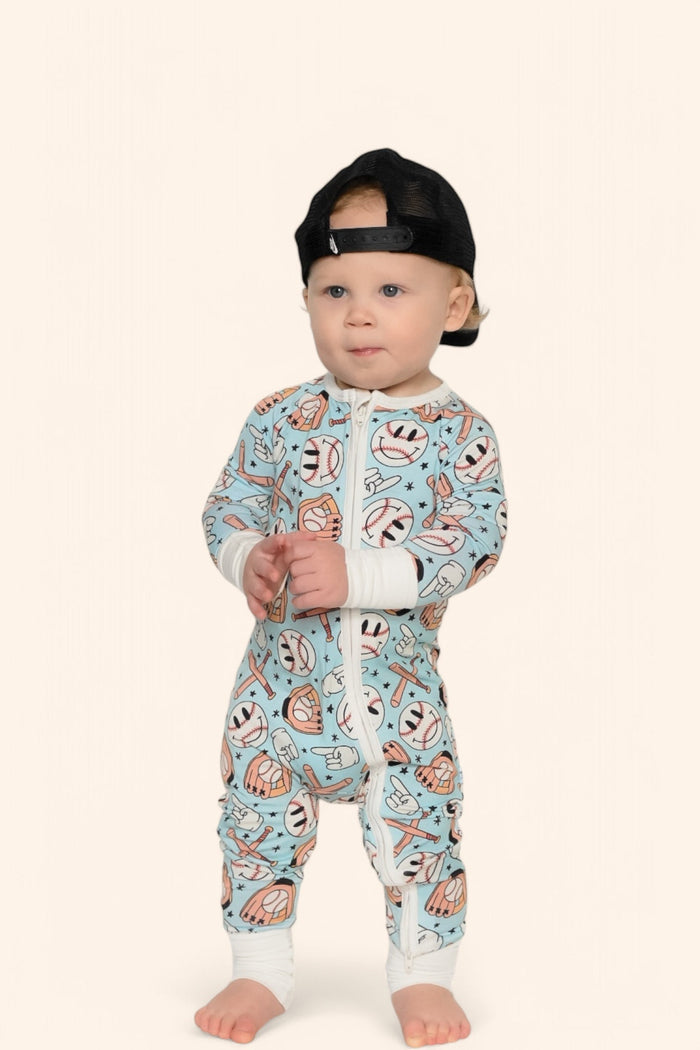 BASEBALL SMILEY DREAM ROMPER