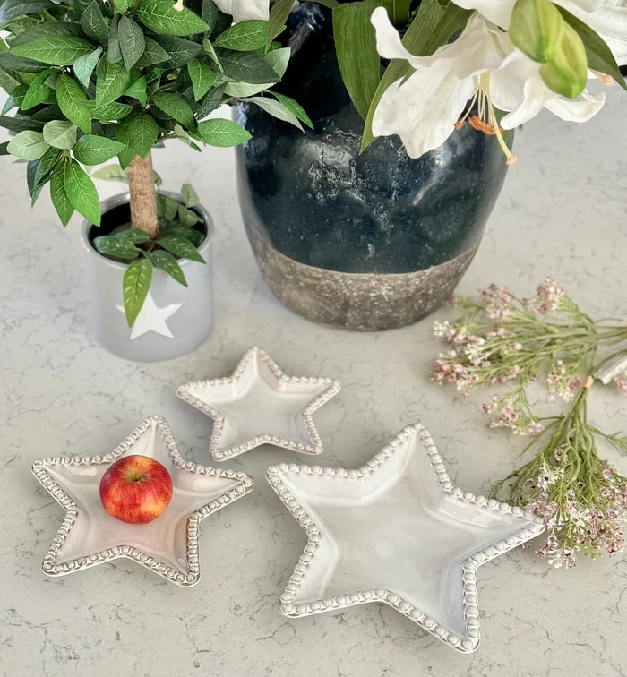Beaded Star Plates (Set of 3)