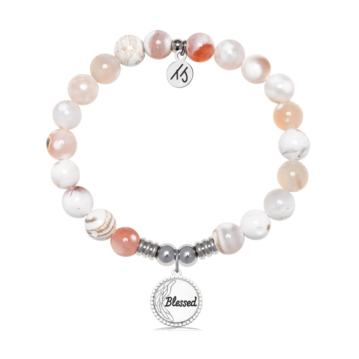 Blessed Charm with White Natural Agate Gemstone Bracelet