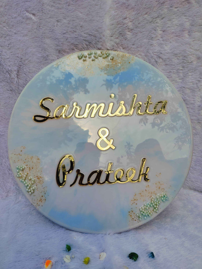 Blue Custom Resin Name Plates for Home - Pacific Resin Art