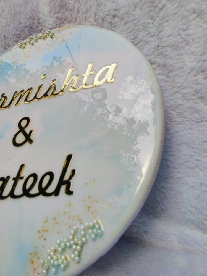 Blue Custom Resin Name Plates for Home - Pacific Resin Art