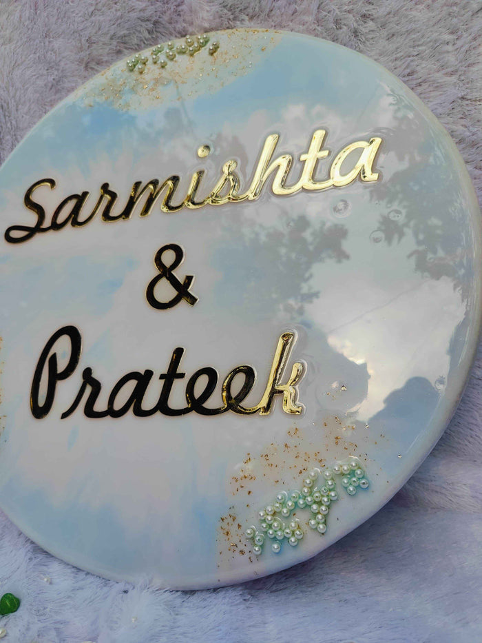 Blue Custom Resin Name Plates for Home - Pacific Resin Art