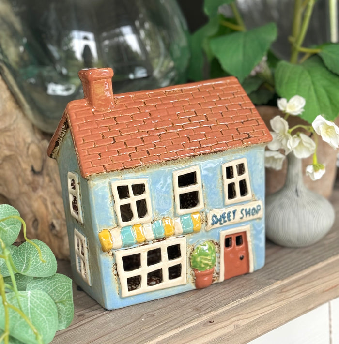 Blue Sweet Shop Candle House