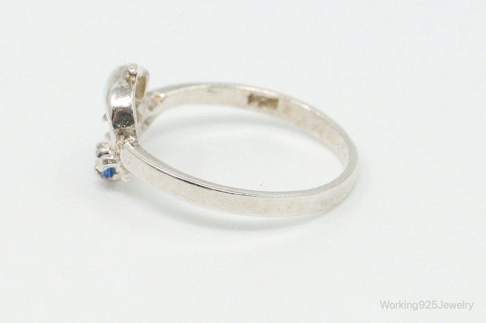 Blue Topaz Dolphin Sterling Silver Ring - Size 6.5