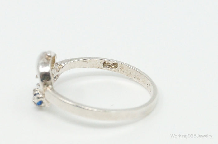 Blue Topaz Dolphin Sterling Silver Ring - Size 6.5