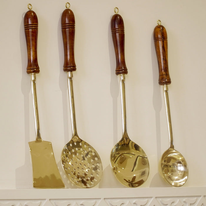 Brass Cooking Cutlery Set - Brass Globe