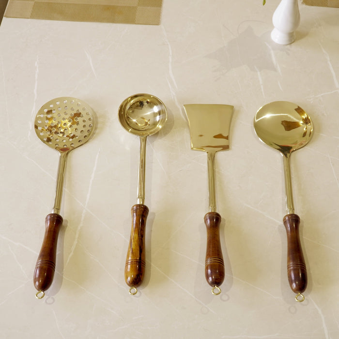 Brass Cooking Cutlery Set - Brass Globe