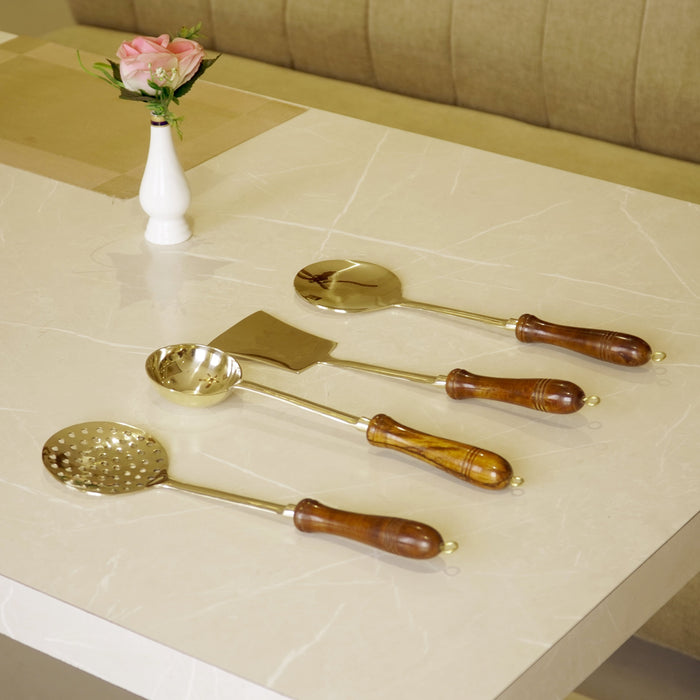 Brass Cooking Cutlery Set - Brass Globe