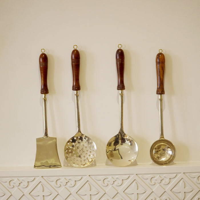 Brass Cooking Cutlery Set - Brass Globe