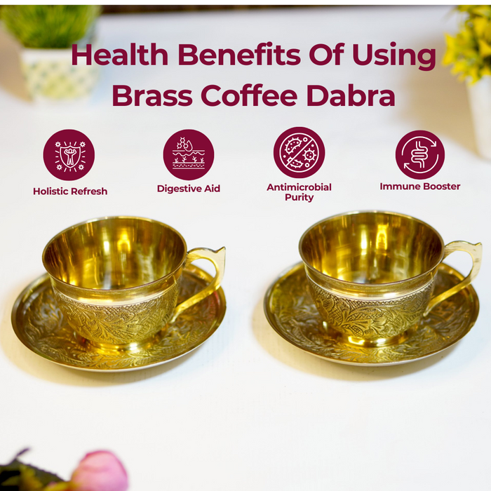 Brass Cup and Saucer - Brass Globe