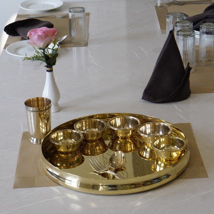 Brass Cut Die Dinner Set - Brass Globe