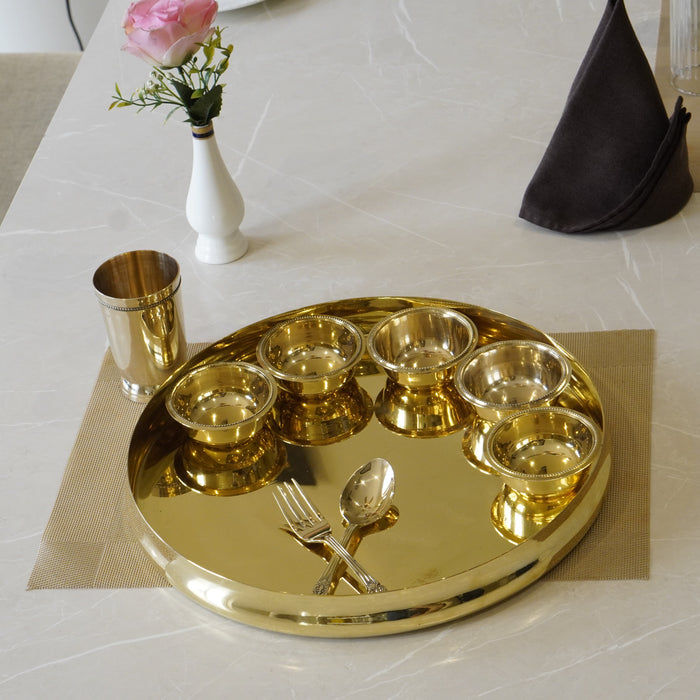 Brass Cut Die Dinner Set - Brass Globe