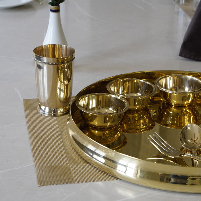 Brass Cut Die Dinner Set - Brass Globe
