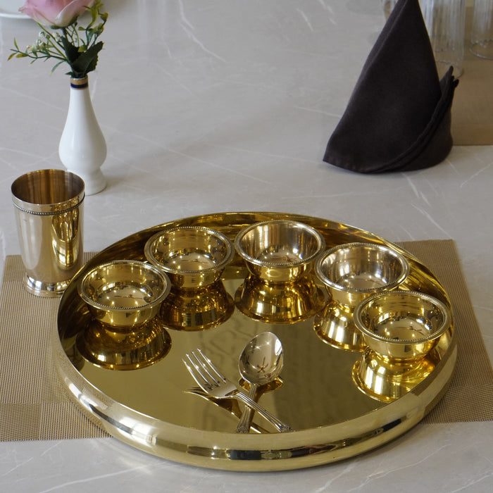 Brass Cut Die Dinner Set - Brass Globe