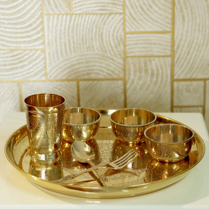 Brass Dinner Set ( Apple Khomcha ) - Brass Globe
