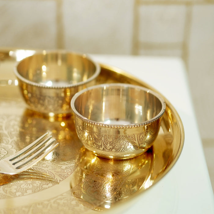 Brass Dinner Set ( Apple Khomcha ) - Brass Globe