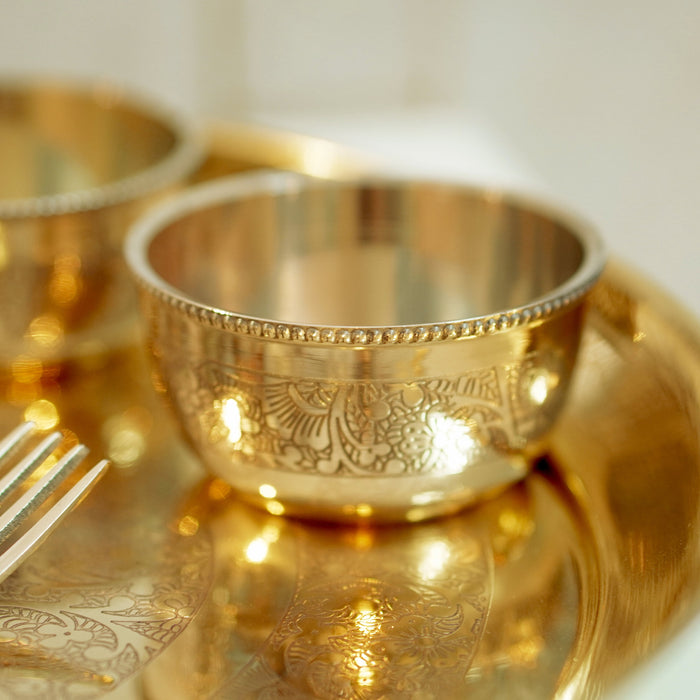 Brass Dinner Set ( Apple Khomcha ) - Brass Globe