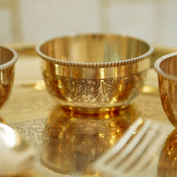 Brass Dinner Set ( Apple Khomcha ) - Brass Globe