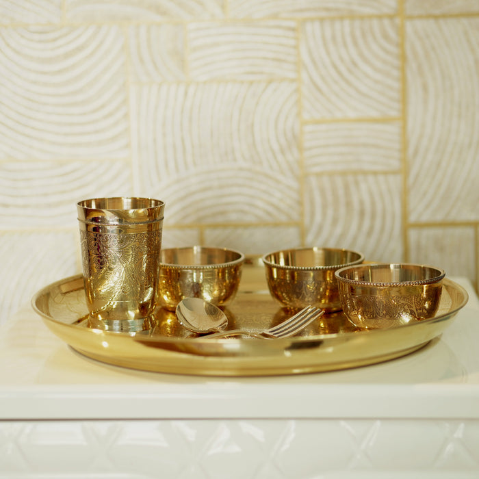 Brass Dinner Set ( Apple Khomcha ) - Brass Globe