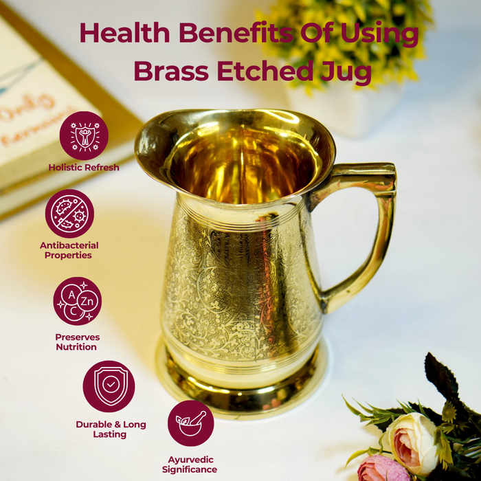 Brass Etched Jug - Brass Globe