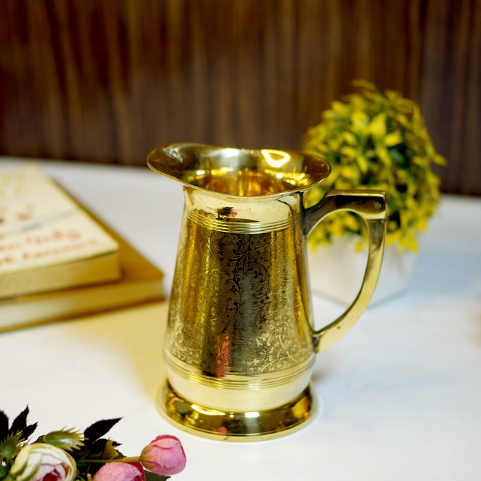 Brass Etched Jug - Brass Globe -