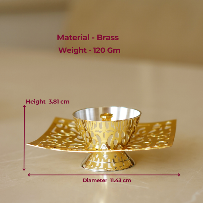 Brass Jaali Oil Lamp [Deepak] - Brass Globe