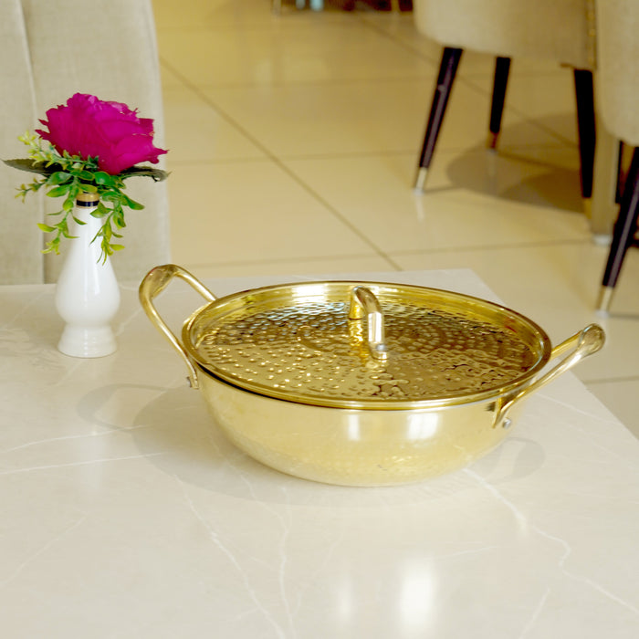 Brass Kadahi With Lid(Tin Coated) - Brass Globe