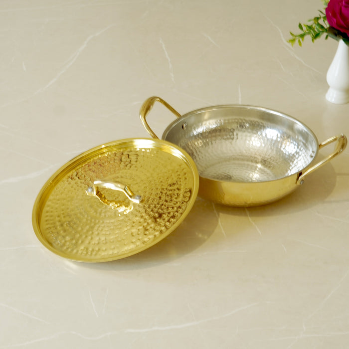 Brass Kadahi With Lid(Tin Coated) - Brass Globe