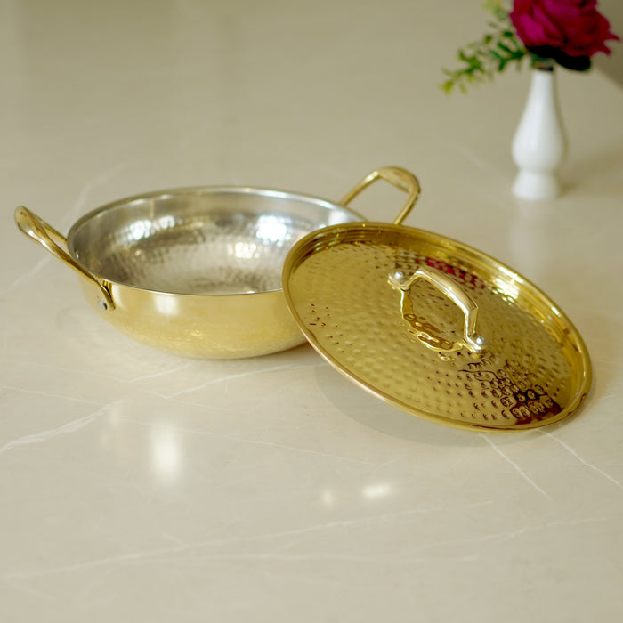 Brass Kadahi With Lid(Tin Coated) - Brass Globe