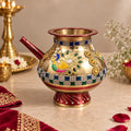 Brass Karwa for Karwachauth (Royal Peacock)