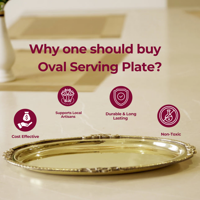 Brass Oval Serving Plate 9" - Brass Globe